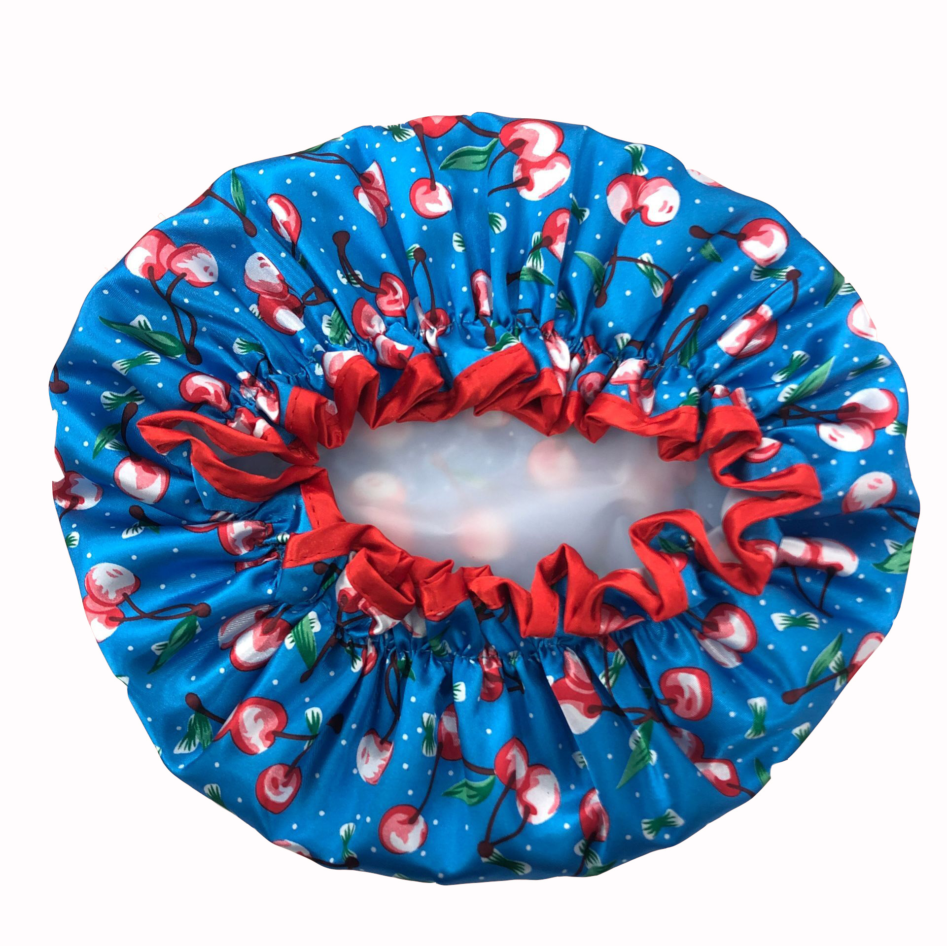 Factory direct sales of double-layer printed waterproof shower caps, washbasin and makeup caps, oil-proof and oil-proof shower caps Specification image
