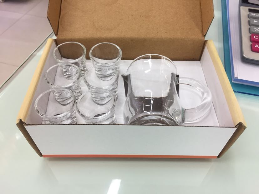 时尚玻璃白酒杯套装1壶100ml6杯15ml产品图