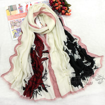 New style scarf fashion velvet rose print scarf for women