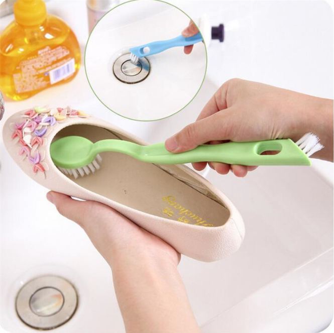 厂家批发软毛鞋刷 双头便携式鞋刷鞋擦 两头可用鞋内清洁刷子