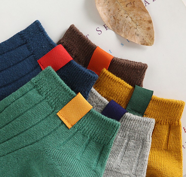 春夏新款纯色定标女袜子 纯棉船袜双针粗线情侣短袜子细节图