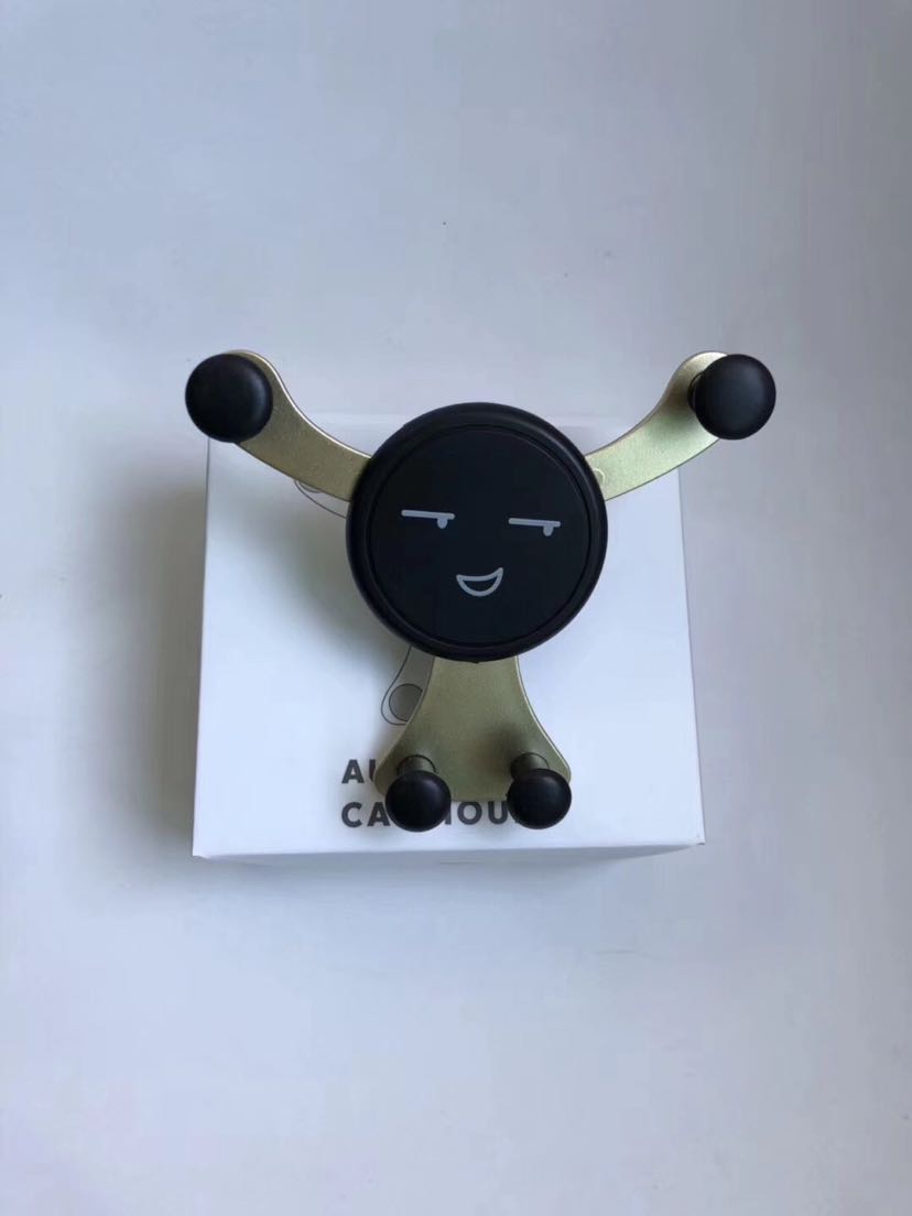 重力支架手机支架出风口支架笑脸细节图