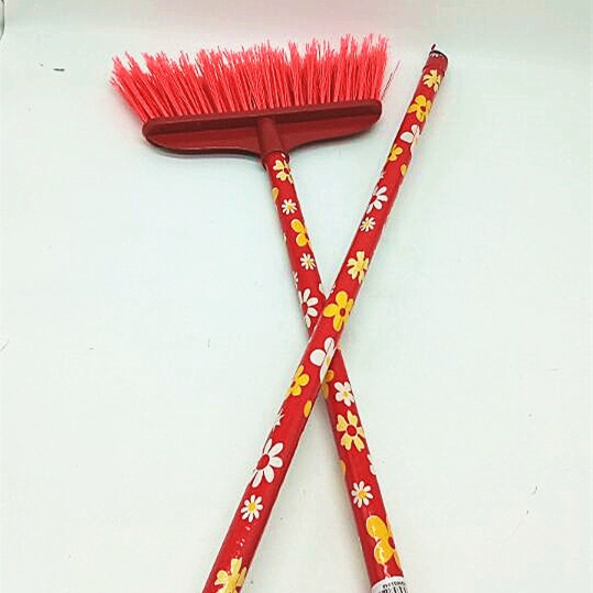 Wooden handle widened plastic sweeping broom, specially designed for factories, property management and residential areas details Picture