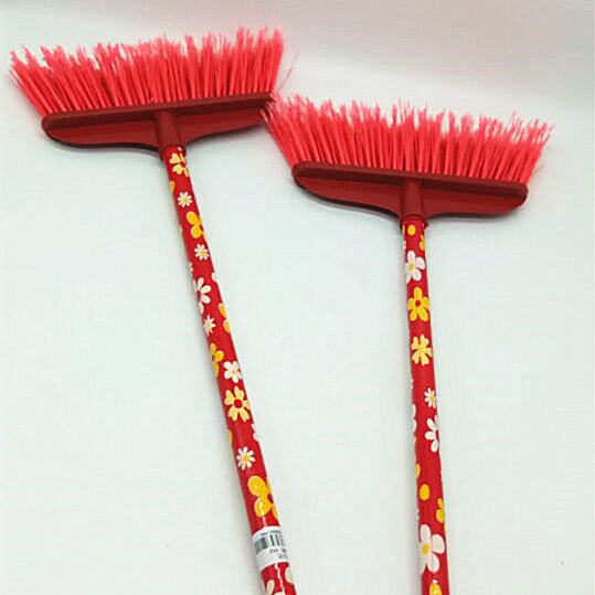 Wooden handle widened plastic sweeping broom, specially designed for factories, property management and residential areas