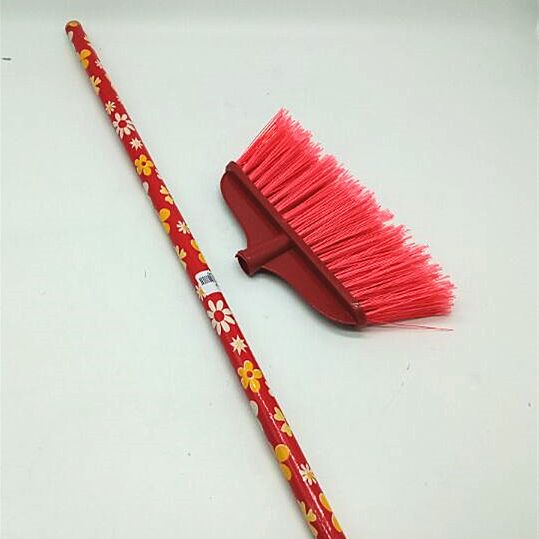 Wooden handle widened plastic sweeping broom, specially designed for factories, property management and residential areas Application Scenario