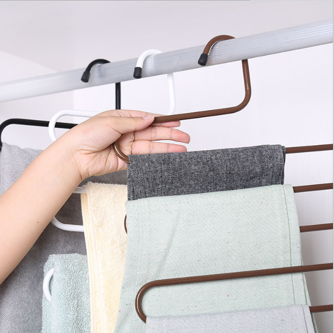 衣柜多功能S型魔术铁艺裤架 多层防滑男女款裤架270G产品图