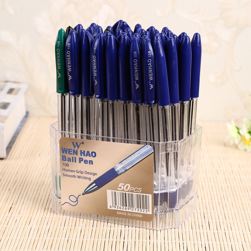Ballpoint pen red black blue ballpoint pen bullet convenience rod plastic thumbnail