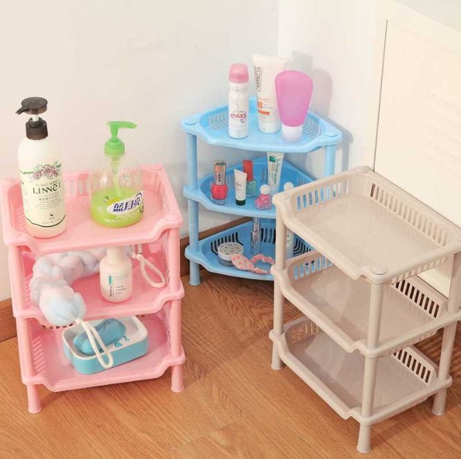 Square bathroom shelf Rectangular three-tier organizer Kitchen bathroom bathroom storage shelf