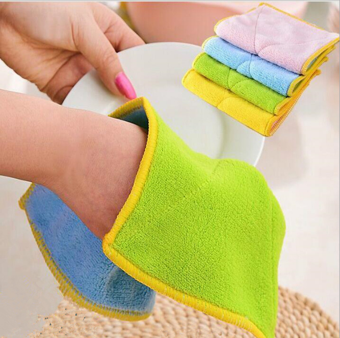 双面吸水不掉毛洗碗巾 吸水厨房清洁巾 纤维加厚百洁布 抹布