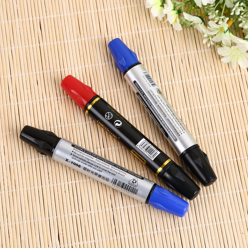 Erasable Whiteboard Pen Double Head Whiteboard Pen Ink Can Be Erasable Large Capacity Water Black Red Blue details Picture