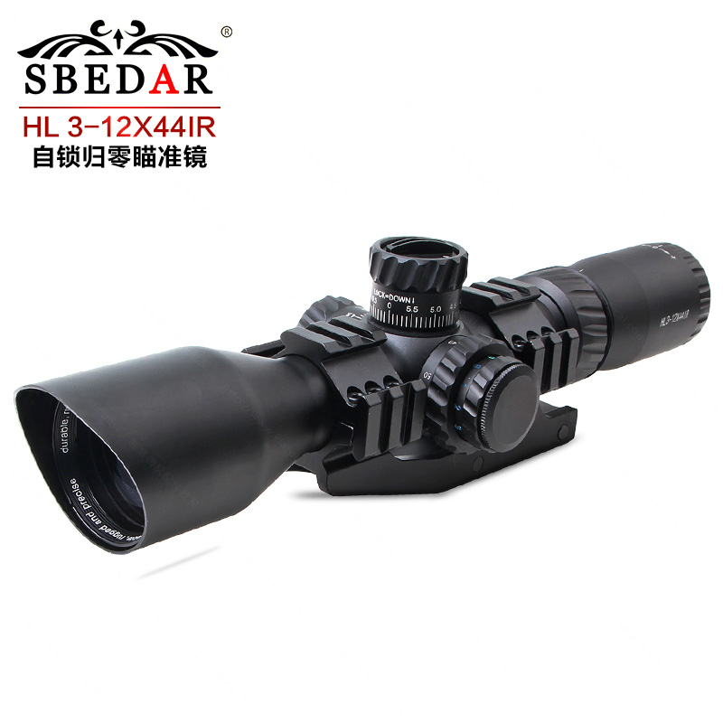 Seismic reset lock 3-12x44ir red, blue and green sniper scopes