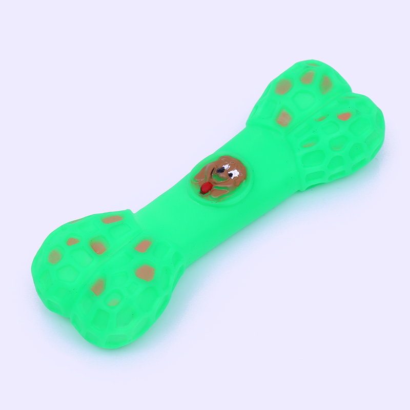 厂家直销宠物用品 宠物骨头状搪胶发声玩具