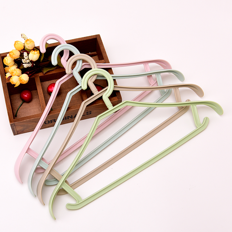 Dressmaker clothes hanger Clothes hanger Household wide shoulder seamless plastic non-slip clothes rack hanger adult hook coat rack thumbnail