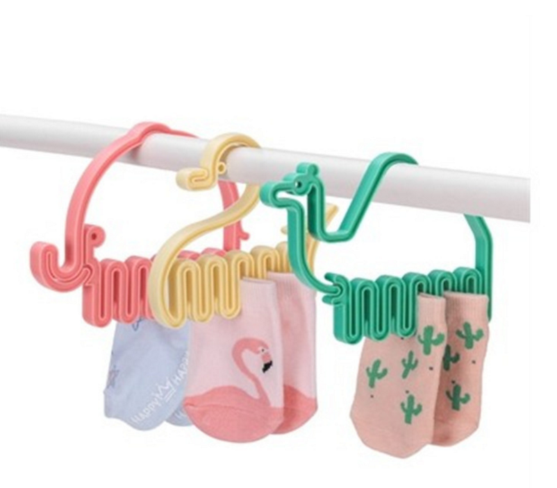 动物造型迷你宝宝袜子夹塑料晾衣架晒袜子塑料多夹子衣架