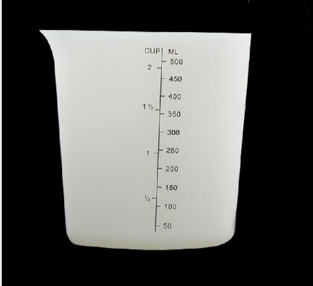 Heart-shaped thickened 500ml silicone measuring cup/heat-resistant measuring cup/baking soft measuring cup Specification image