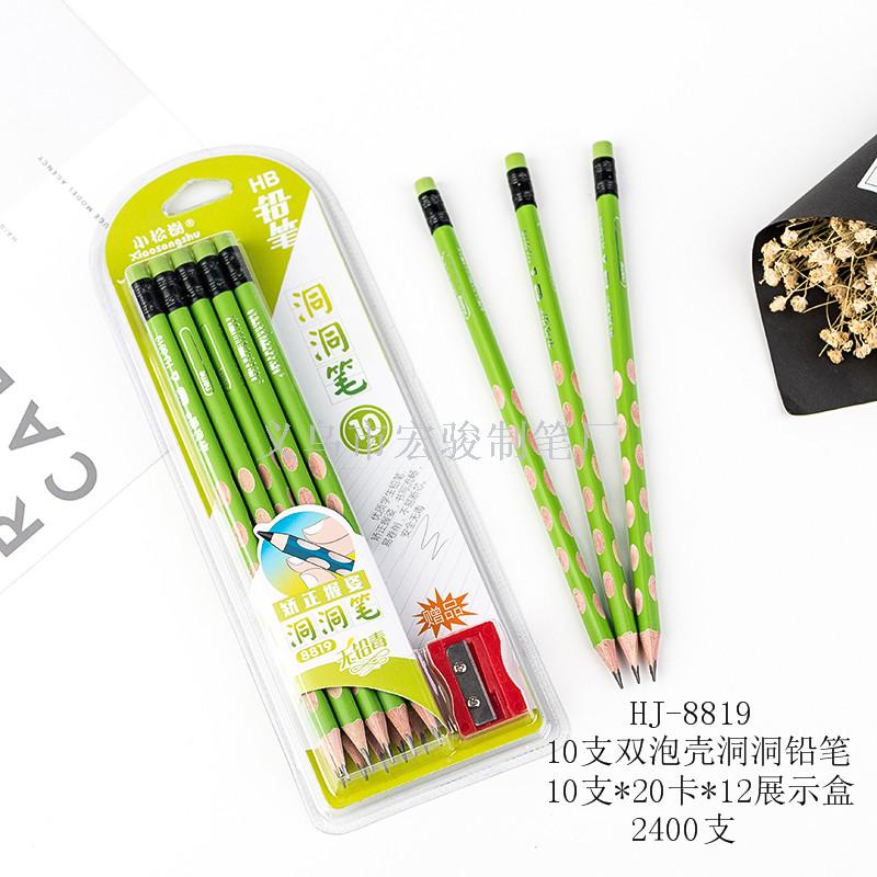 Yiwu Quality HB Hole pencils, non-toxic triangular rods, children's blister packs, student posture correction factory wholesale HJ-8819 Specification image