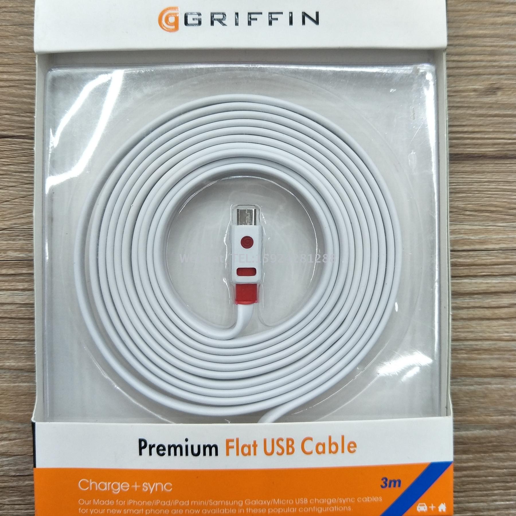 Griffin格里芬123米面条数据线安卓苹果手机加长充电线细节图