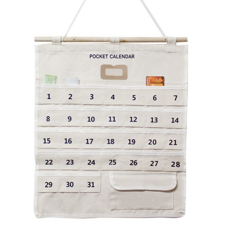 韩国热销袖珍日历 棉麻挂袋POCKET CALENDAR细节图