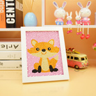 儿童益智手工制作点点画狐狸1创意带框大小亮钻卡通亲子礼物