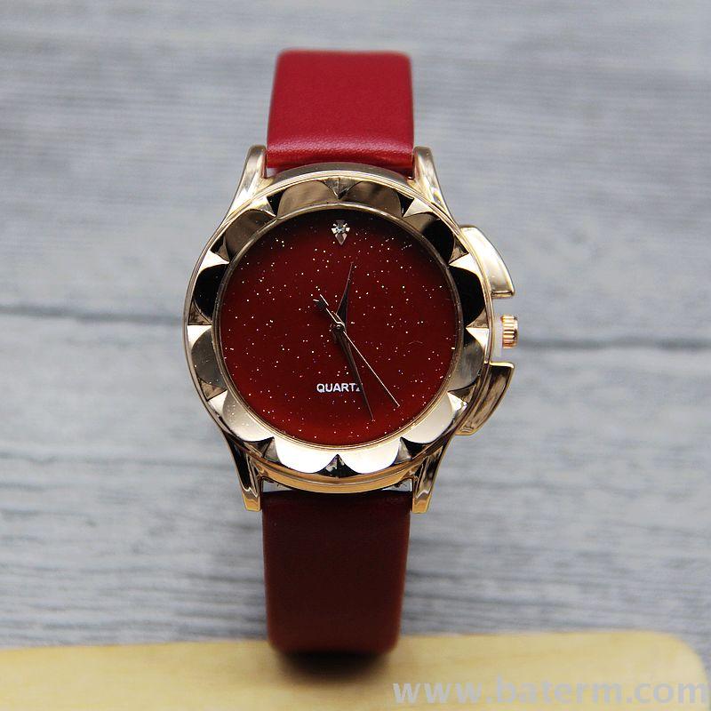 New fashionable rose gold non-scale starry sky leather strap ladies' fashion watch ladies' wristwatch
