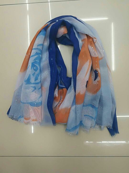 New Women's Scarf Spring And Autumn New Sequin Printed Rose Pattern details Picture