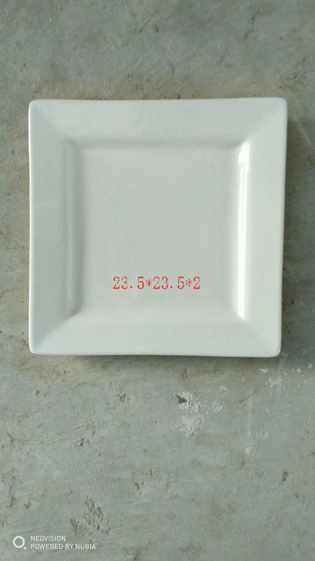 Factory direct sale of 13-inch square white plate hotel and restaurant supplies in stock details Picture