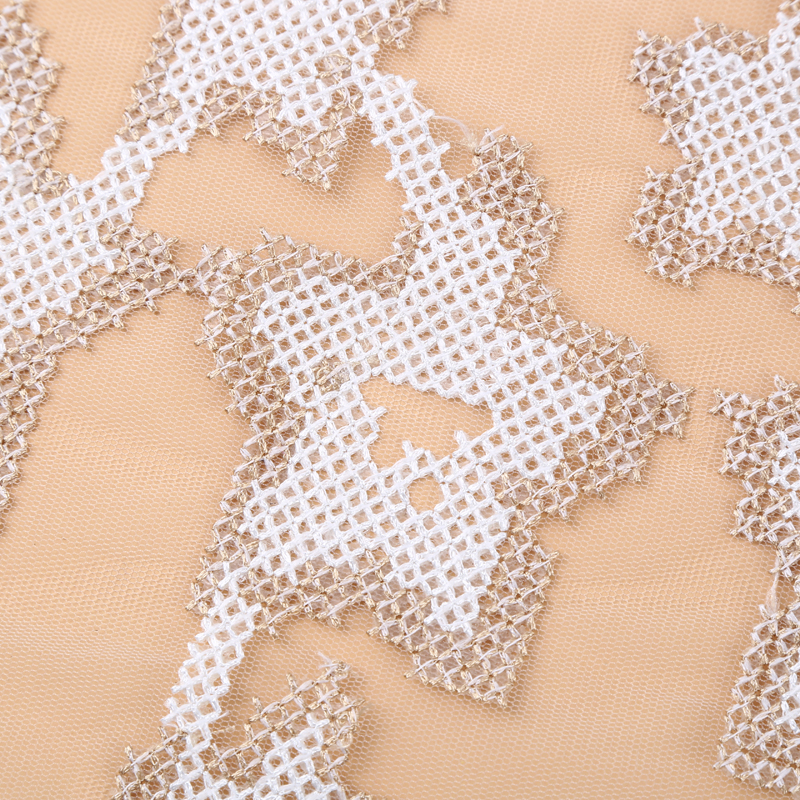 Five-Pointed Star Color Block Pattern Translucent Full Width Of Water-Soluble Embroidery Lace Pingyang Liyuan Lace Ribbon Produced Application Scenario