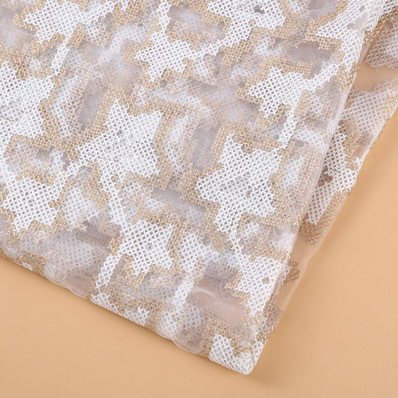 Five-Pointed Star Color Block Pattern Translucent Full Width Of Water-Soluble Embroidery Lace Pingyang Liyuan Lace Ribbon Produced