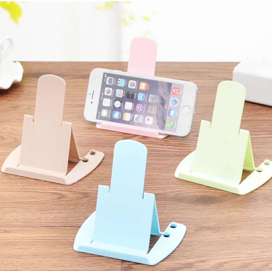 卡片式手机支架 可折叠两档斜度可调手机座 便携式塑料手机架产品图