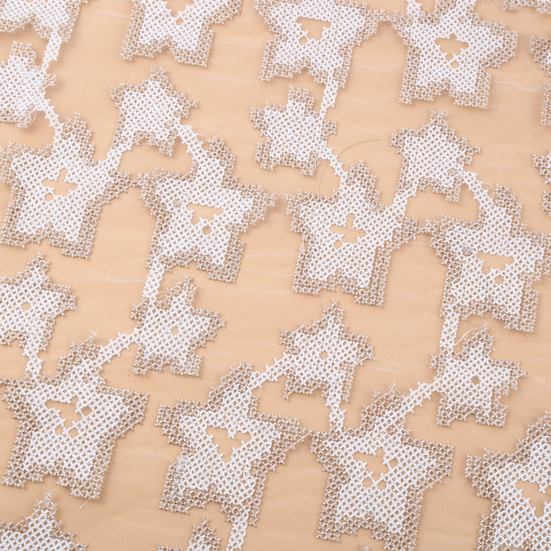 Five-Pointed Star Color Block Pattern Translucent Full Width Of Water-Soluble Embroidery Lace Pingyang Liyuan Lace Ribbon Produced details Picture