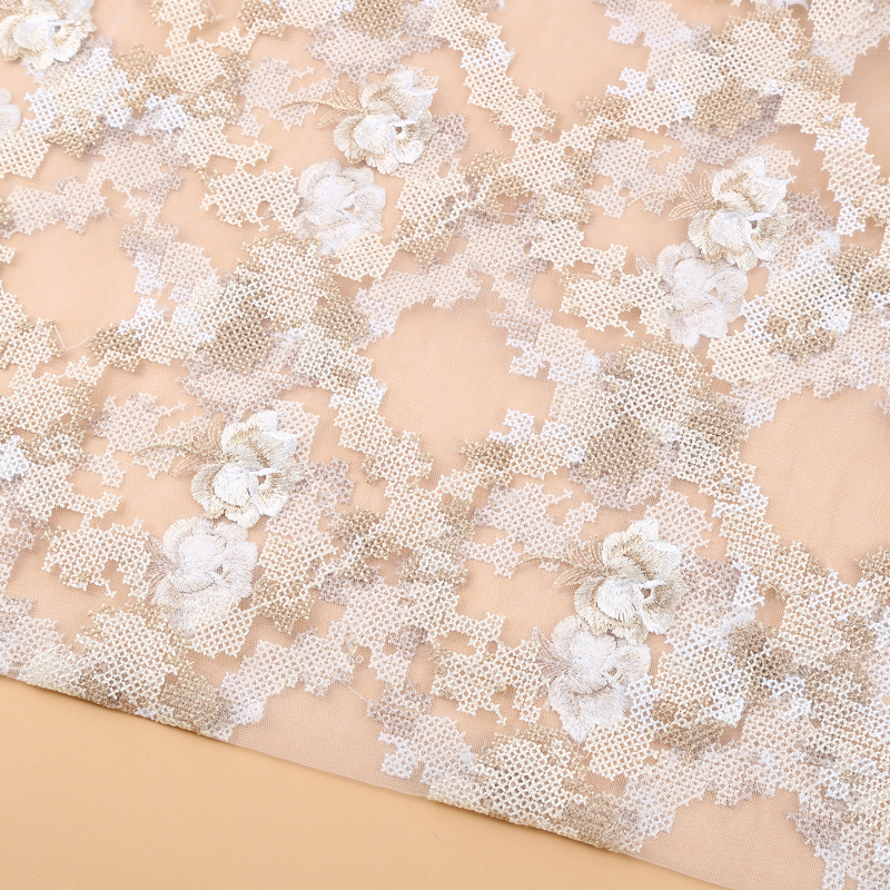Beautiful Contrast Translucent Full Width Water Soluble Embroidery Lace Pingyang Liyuan Lace Ribbon Produced