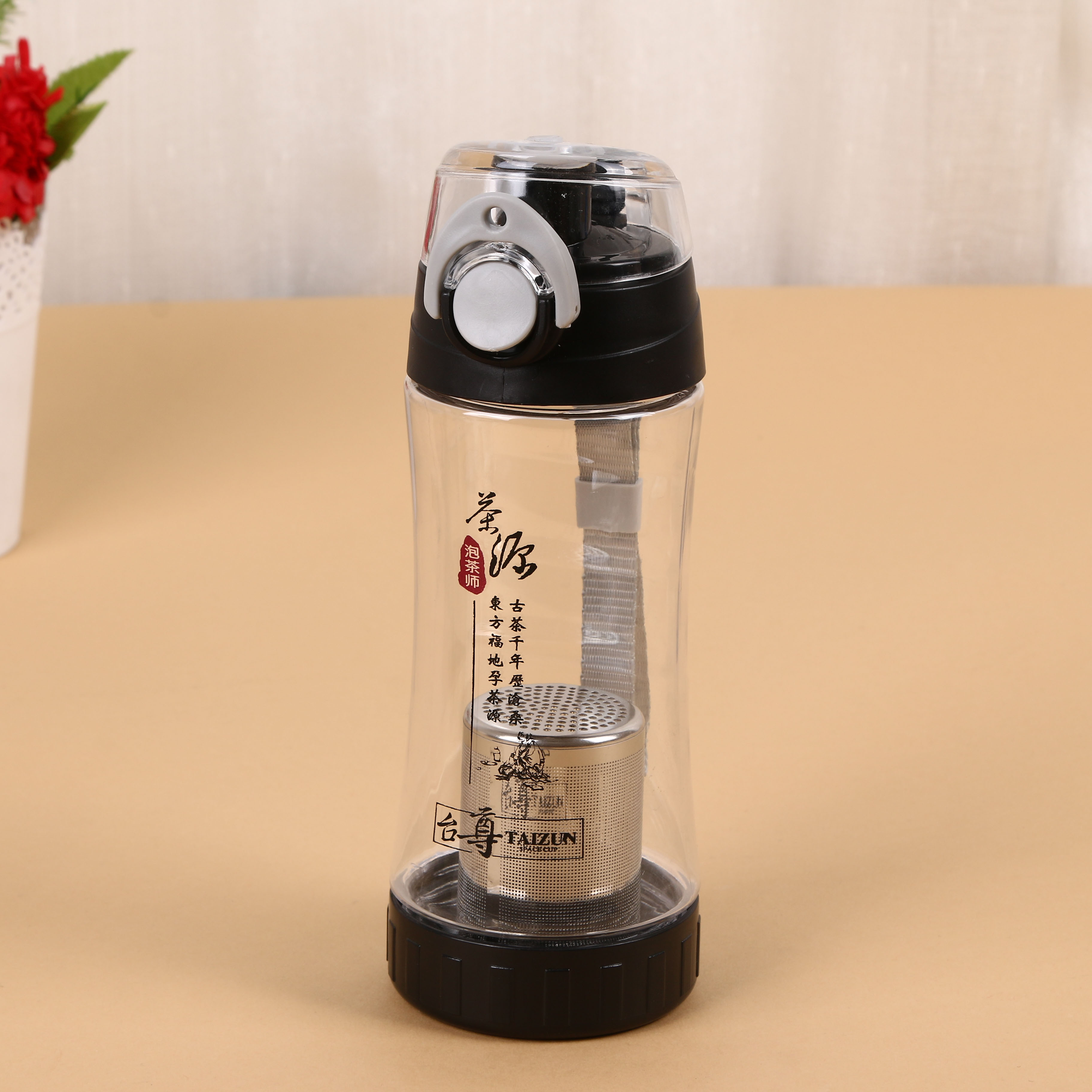 杯子塑料便携创意大容量学生女运动茶杯塑料杯印花杯产品图