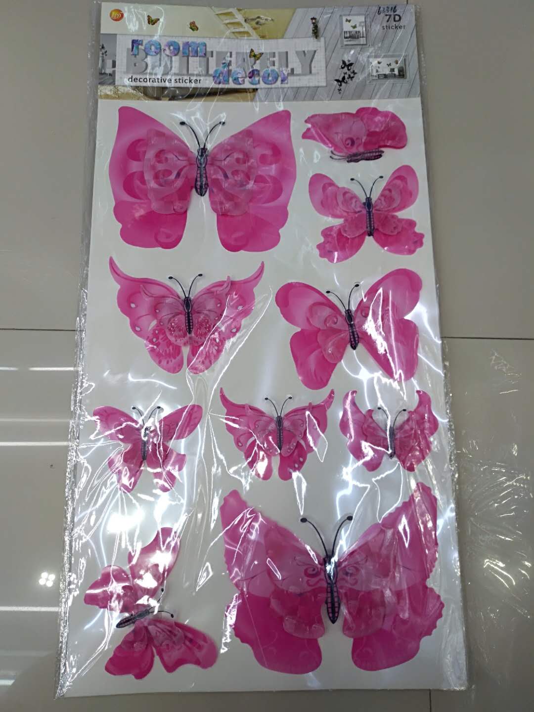 RL新款蝴蝶贴纸 立体层层贴
