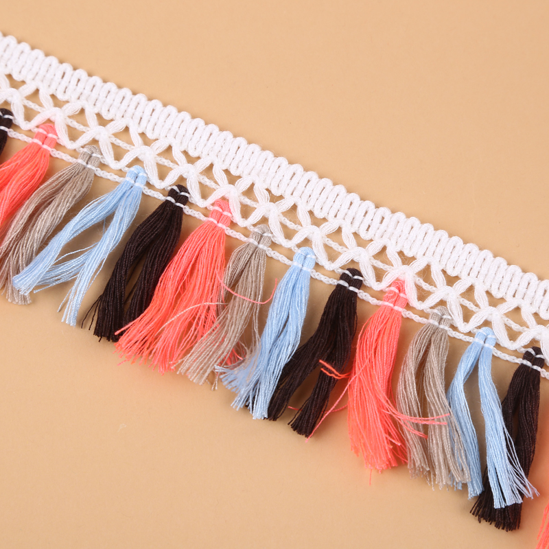 Unilateral Multicolor Tassel Arrangement Row Lace Clothing Clothing Cotton Scarf Accessories Manufacturers Direct Sales Specification drawing