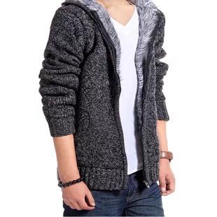 Fall and winter sweaters For teenagers with a fleece thickened zip-up hoodie and cardigan coat loose casual line thumbnail
