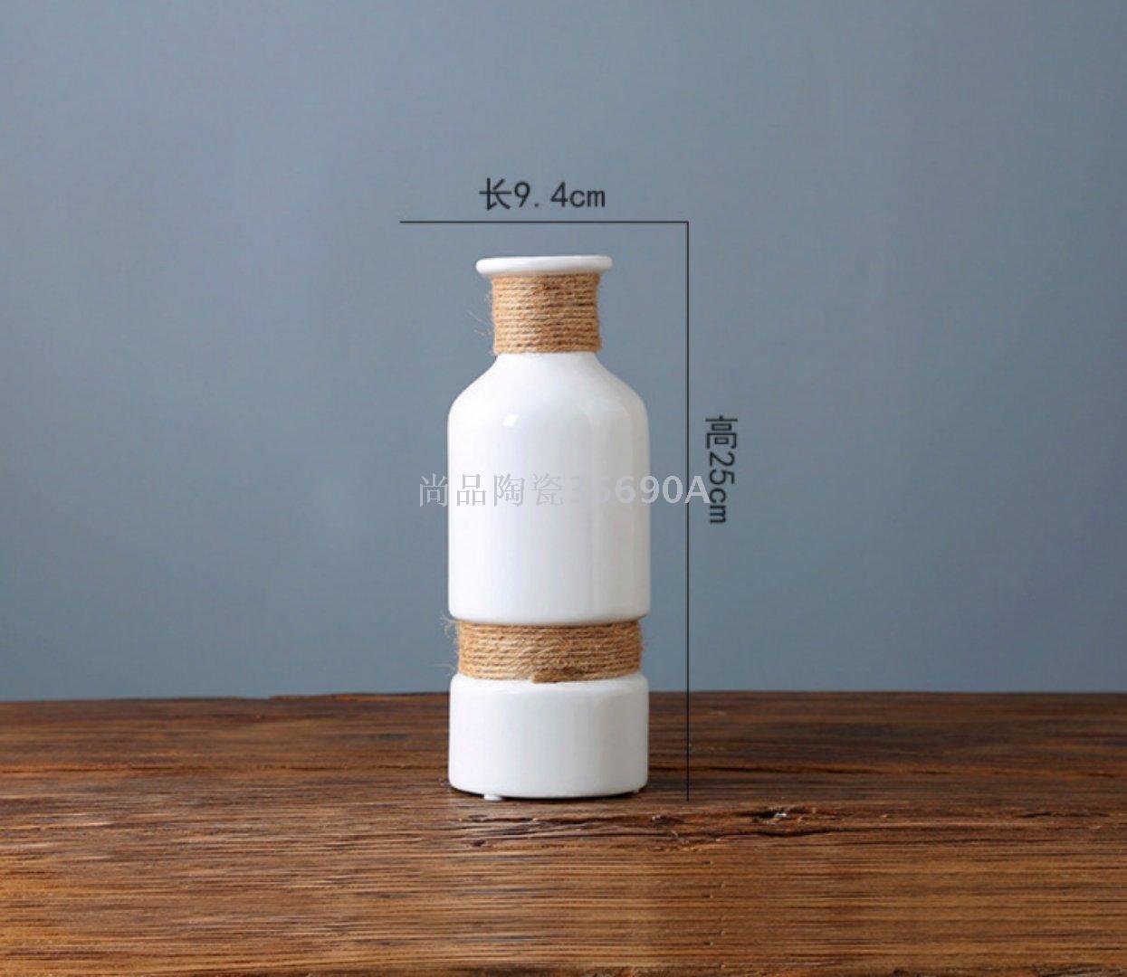 New Explosive Manufacturers Direct Sales White With Twine Bright Ceramic Vase Application Scenario