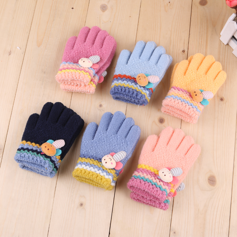 冬季新款 儿童密封五指手套保暖针织手套产品图