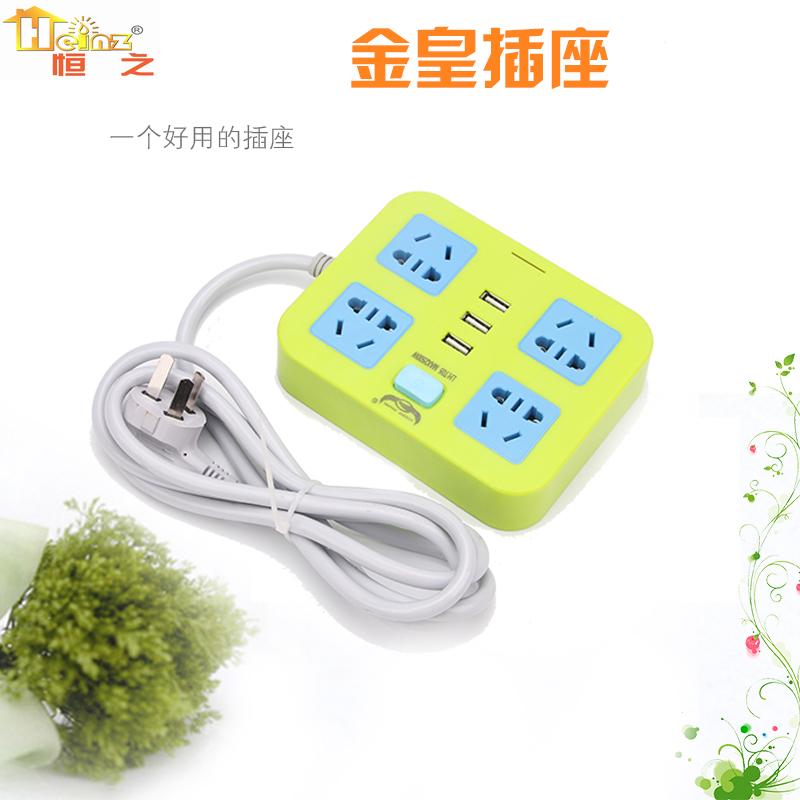 插座插排广东新款 3USB 新款快充2.1A 四方形插座细节图