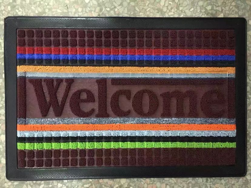 Colored velvet PVC rubber floor mat door mat thumbnail