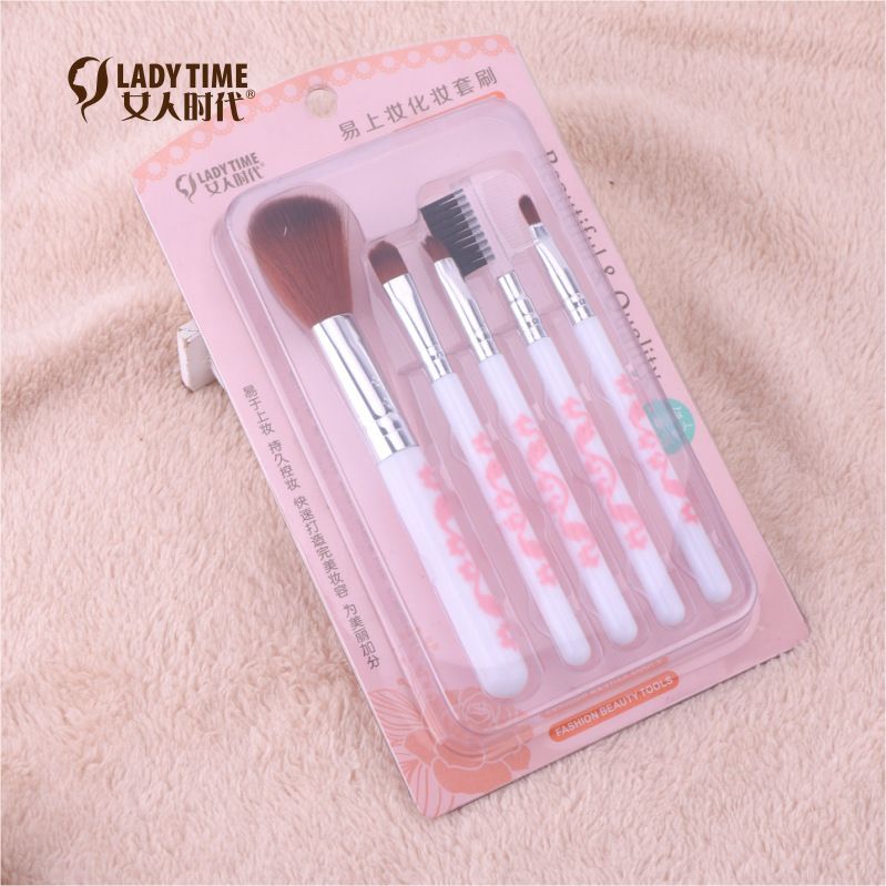 The five-piece set of Women's Era: makeup brush, honey powder brush, eyebrow brush, eyeshadow brush, lip brush, highlight profile brush, and makeup brush Specification image