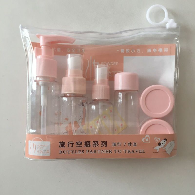 Hot Travel Empty Bottle 7-Piece Set Portable Cosmetic Bottle Set 7-Piece Set Specification drawing