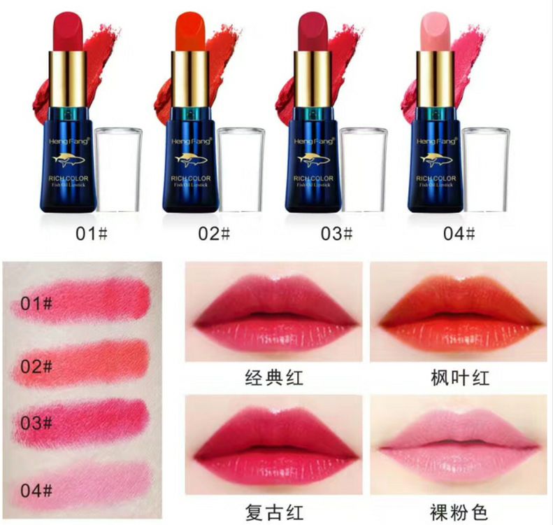 Hengfang Deep Sea Fish Oil Luxury Nourishing Hydrating Lipstick, Moisturizing Lipstick, Matte Lipstick, Lip Gloss, Biting Lip Makeup H9320 Application Scenario