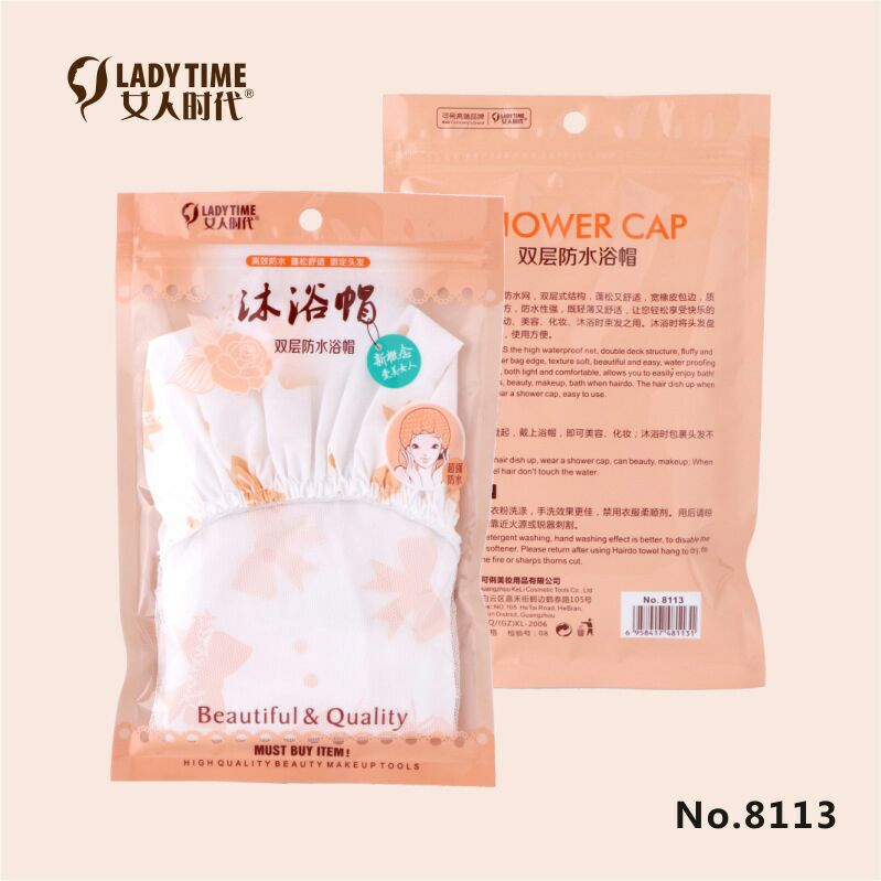 Women's era waterproof shower cap, bath cap, dry hair cap, waterproof thickened shower cap with head cover