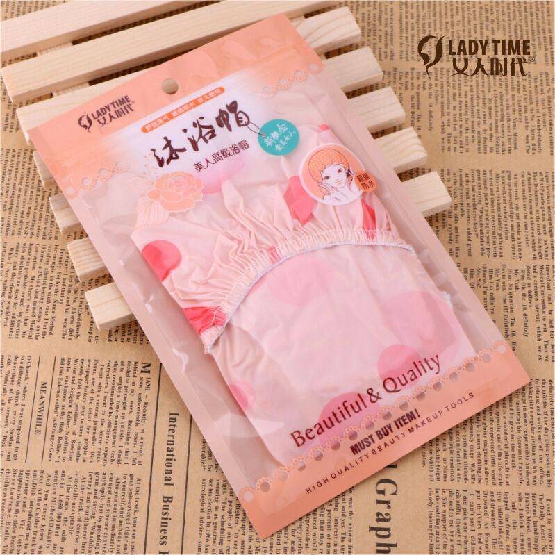 Women's era waterproof shower cap, bath cap, dry hair cap, waterproof thickened shower cap with head cover Specification image