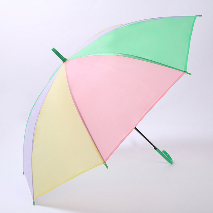 Rainbow watermelon eco-friendly umbrella, outdoor portable straight pole umbrella, UV protection sunshade umbrella, wholesale of all-weather umbrellas