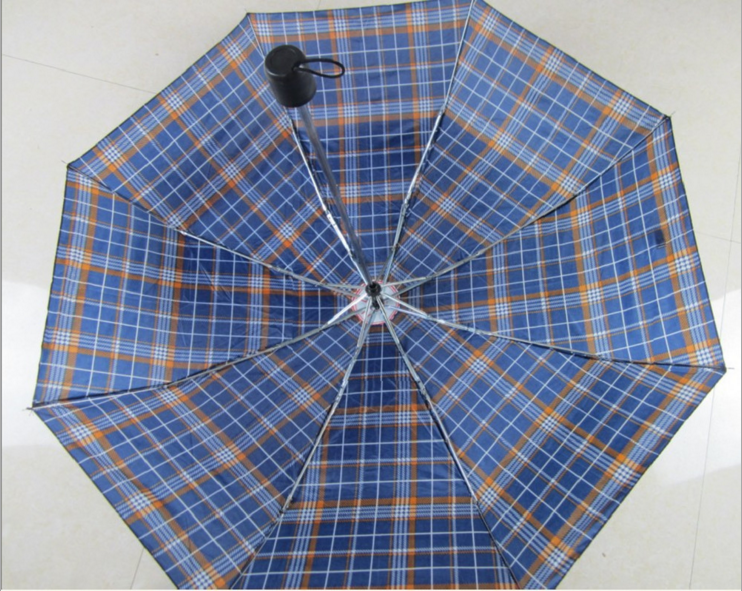 Super mini three-fold umbrella, cheap three-fold umbrella, outdoor grid adult umbrella, factory direct sales details Picture
