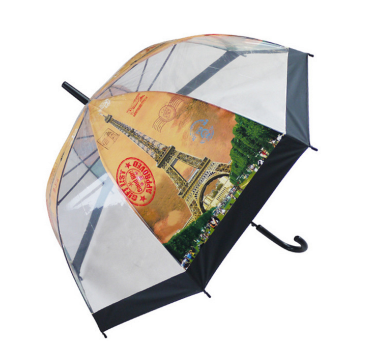 poe transparent umbrella, EVA eco-friendly umbrella, fashionable women's umbrella, custom LOGO, factory direct sales Specification image