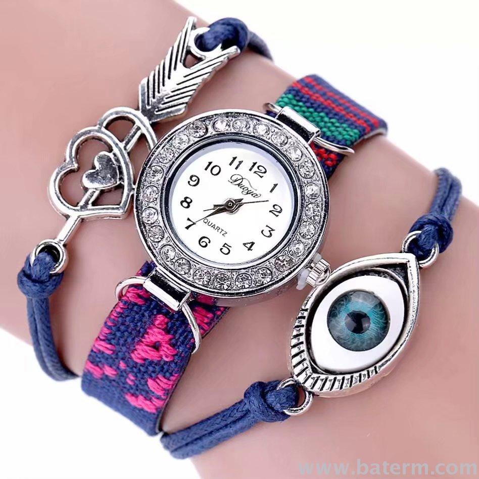 时尚热销民族风一箭穿心+眼睛装饰个性手链手表