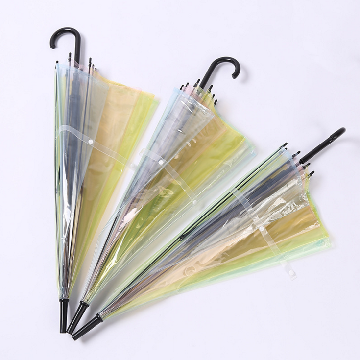 Straight-pole umbrellas, fashionable and simple, transparent umbrellas, UV-protective sunshades, in stock for wholesale