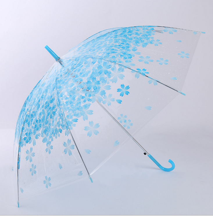 Fashionable transparent cherry blossom umbrella outdoor sunshade umbrella UV protection umbrella fresh and clean Specification image